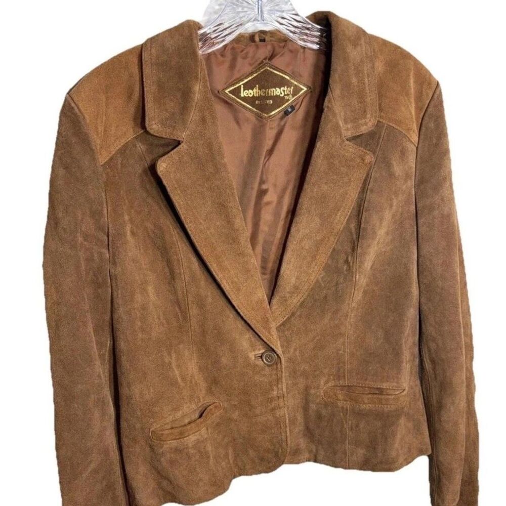LeatherMaster Brown Suede Leather Jacket Western Vibe size 16
